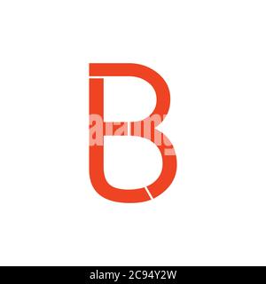 letter tb simple linked geometric logo vector Stock Vector