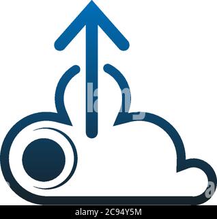 Up cloud icon logo design concept vector illustation Stock Vector