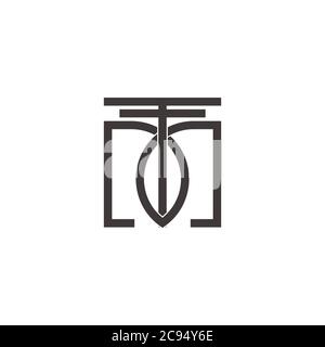 letter fm simple geometric line design symbol vector Stock Vector