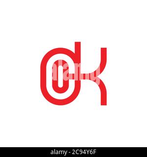 letter dk linked geometric line symbol vector Stock Vector