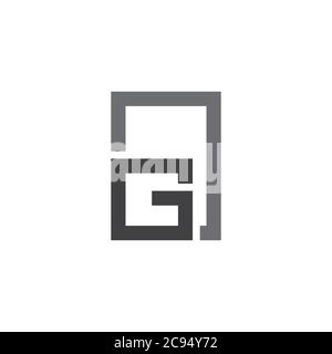 letter g simple geometric frame window symbol logo vector Stock Vector