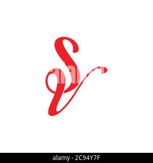 letters sv linked infinity ribbon design logo vector Stock Vector