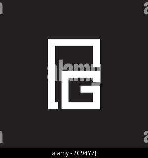 letter g simple geometric frame window symbol logo vector Stock Vector