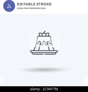 Pudding icon vector, filled flat sign, solid pictogram isolated on white, logo illustration. Pudding icon for presentation. Stock Vector