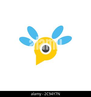 cute mosquito symbol logo vector Stock Vector