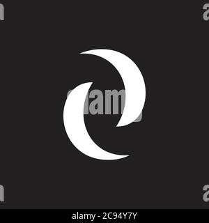 two curves simple motion circle geometric logo vector Stock Vector