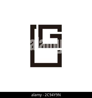 letter lg simple geometric line design symbol logo vector Stock Vector