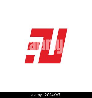 abstract letter u movement symbol simple geometric logo vector Stock Vector