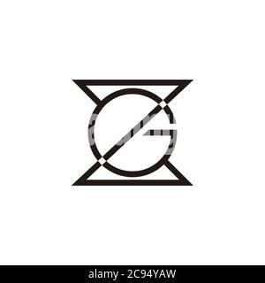 letter zg simple linked geometric linear logo vector Stock Vector