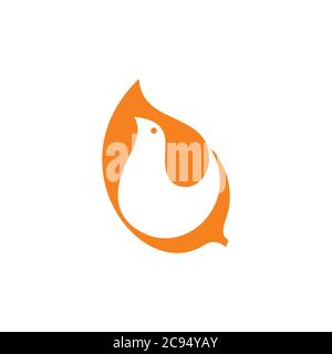 simple bird negative space curves logo Stock Vector