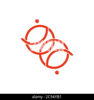 linked circle motion dots design logo vector Stock Vector