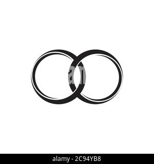 linked 3d circle ring symbol logo vector Stock Vector