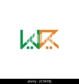 letter wr home resident arrow up geometric logo vector Stock Vector
