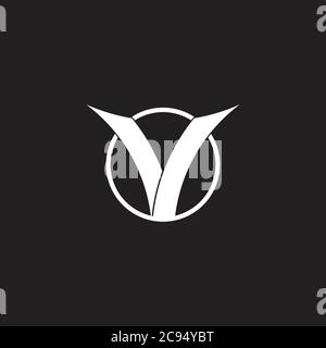 letter v circle motion ribbon shape symbol vector Stock Vector