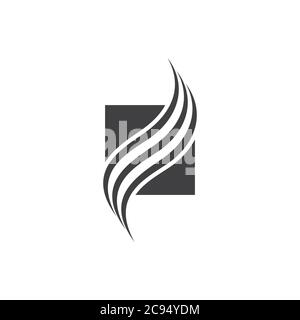 square stripes wavy curves design logo vector Stock Vector