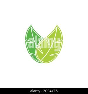 linked colorful geometric leaf symbol logo vector Stock Vector