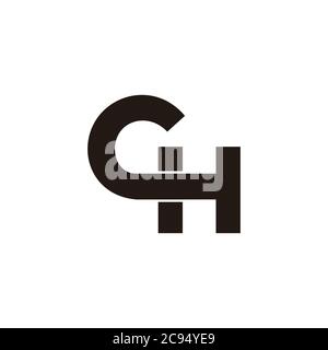 letter ch simple overlapping geometric line symbol logo vector Stock Vector