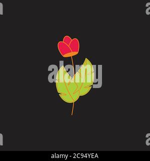 flower tree simple geometric beauty symbol logo decor vector Stock Vector