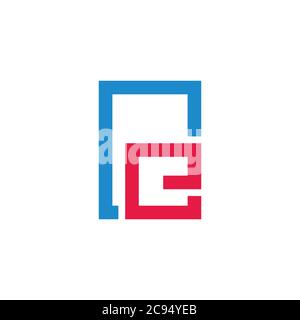 abstract letter re simple frame symbol logo vector Stock Vector