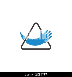 good hand service with smile symbol logo vector Stock Vector