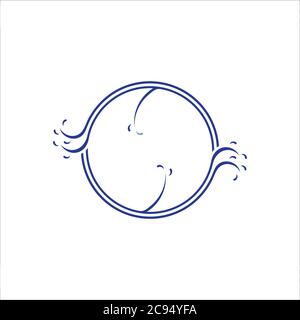 circle stripes waves shape symbol logo vector Stock Vector