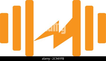symbol logo vector of energy recharge training dumbbell simple geometric design Stock Vector