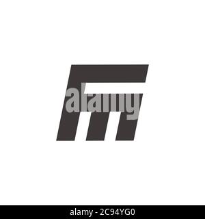 letter fm abstract simple geometric design logo vector Stock Vector