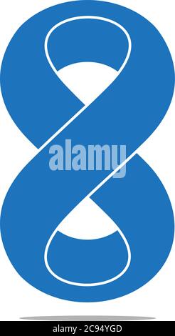 number 8 infinity curves 3d design symbol logo vector Stock Vector