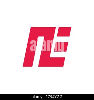 abstract letter ne simple geometric movement symbol logo vector Stock Vector