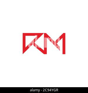letter rm simple arrow geometric line logo vector Stock Vector