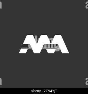 letter mn stripes geometric logo vector Stock Vector