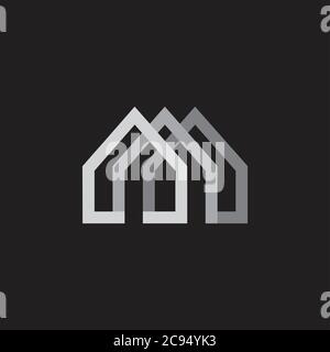 home 3d gradient geometric line logo vector Stock Vector