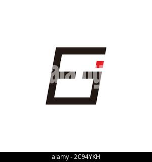 abstract letter fj simple geometric line square logo vector Stock Vector