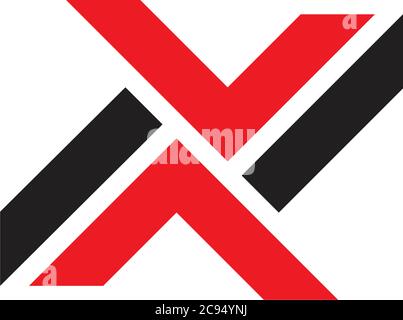 letter v n opposite arrow geometric logo vector Stock Vector