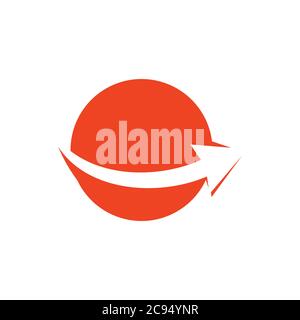 negative space arrow global market logo vector Stock Vector