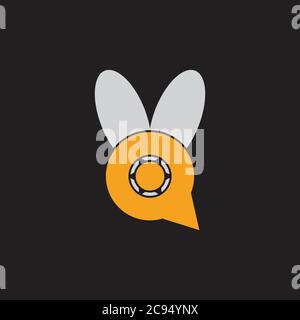 mosquito cute symbol logo vector Stock Vector