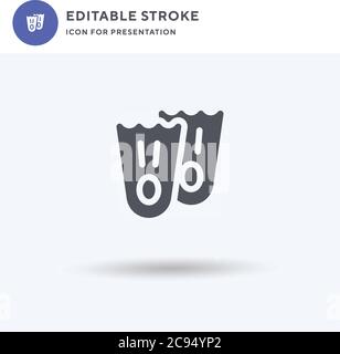 Diving icon vector, filled flat sign, solid pictogram isolated on white, logo illustration. Diving icon for presentation. Stock Vector