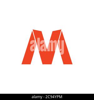 letters mv simple geometric logo vector Stock Vector