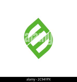 letter s simple geometric leaf symbol, line art design logo vector Stock Vector