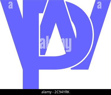 letter wp 3d flat geometric logo vector Stock Vector