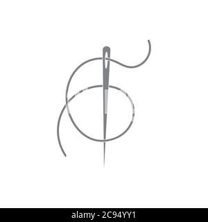 thread and needle simple logo vector Stock Vector