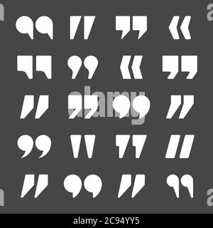 Quotation marks vector collection. Quotes icon. Speech mark symbol. Stock Vector