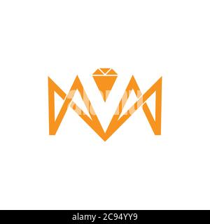 letter m geometric line line diamond logo Stock Vector