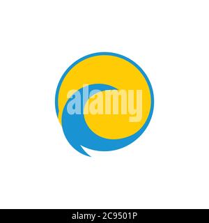 circle geometric sun waves circle logo vector Stock Vector