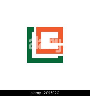 letter le square line simple design symbol logo vector Stock Vector