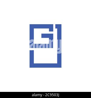 letter gj simple geometric line design symbol logo vector Stock Vector