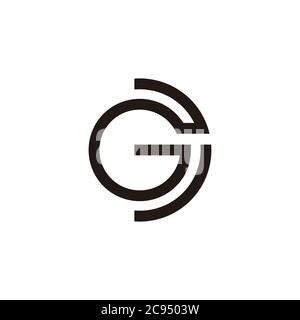 abstract letter gd linear geometric simple design vector Stock Vector