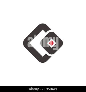 letter co simple geometric square abstract logo vector Stock Vector