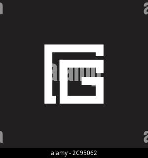 abstract letter cg square geometric line design symbol logo vector Stock Vector