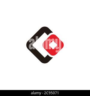 letter co simple geometric square abstract logo vector Stock Vector